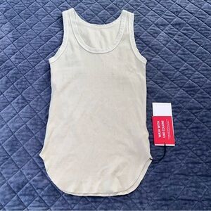 Moussy Tank Top Women’s Large Ivory Vintage 2 Face Distressed Muscle Shirt B24